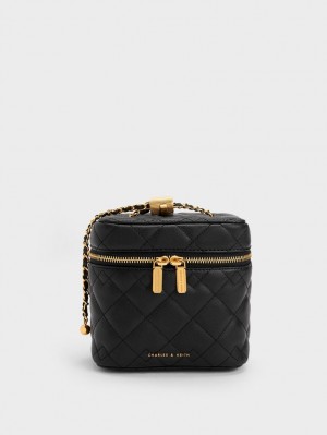 τσάντεσ χιαστί Charles And Keith Nezu Καπιτονέ Boxy μαυρα | 87062-ULAH