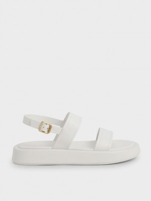 Πεδιλα Πλατφορμεσ Charles And Keith Open toe Slingback ασπρα | 54208-DXLS