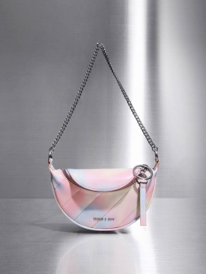 τσάντεσ χιαστί Charles And Keith Philomena Swirl-Print Half-Moon Πολύχρωμο | 87069-XGBO
