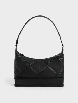 τσάντεσ ώμου Charles And Keith Puffy μαυρα | 41205-SJVU