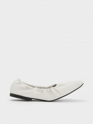 Παπουτσια Μπαλαρινεσ Charles And Keith Ruched ασπρα | 27395-MPLY