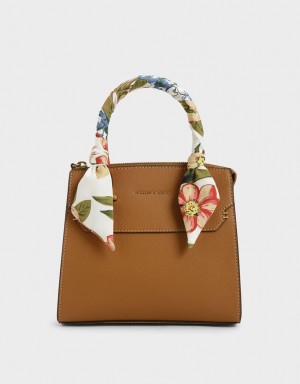 τσαντα χειροσ Charles And Keith Scarf-Wrapped Top καφε | 03456-QJWP