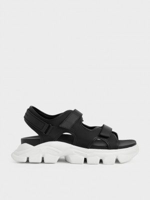 Πεδιλα Πλατφορμεσ Charles And Keith Χοντρός Sports μαυρα | 41876-FRWT