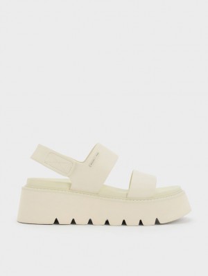 Πεδιλα Πλατφορμεσ Charles And Keith Χοντρός κρέμα | 37452-HJZG