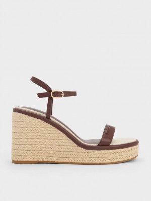 παπουτσια πλατφορμα Charles And Keith εσπαντριγιεσ καφε | 49732-TIAN