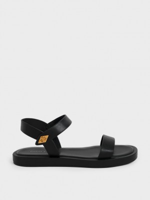 Σανδάλια Με Λουριά Charles And Keith Back μαυρα | 57640-DBAF