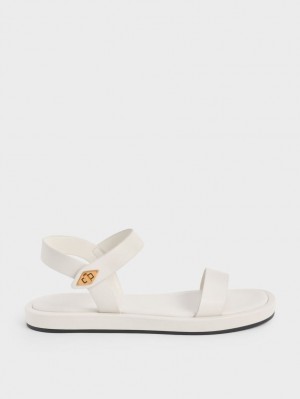 Σανδάλια Με Λουριά Charles And Keith Back ασπρα | 74235-NQBF