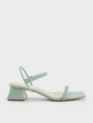 Σανδάλια Με Λουριά Charles And Keith Braided Back μεντα | 07498-OHVF