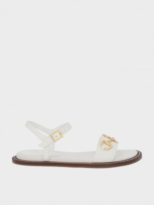 Σανδάλια Με Λουριά Charles And Keith Horsebit Back ασπρα | 10637-FCXO