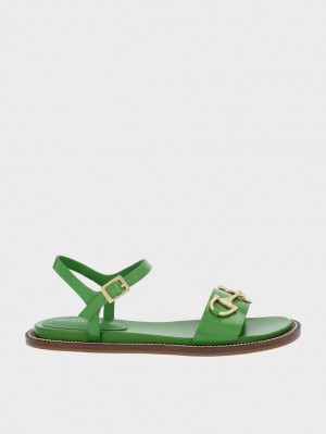 Σανδάλια Με Λουριά Charles And Keith Horsebit Back πρασινο | 47698-CIAN