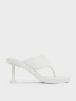 σανδαλια με τακουνι Charles And Keith Noemi Spool ασπρα | 27946-QDTA