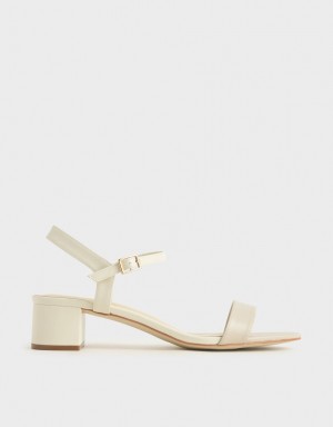 σανδαλια με τακουνι Charles And Keith Open-toe κρέμα | 60872-JFPT
