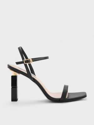 σανδαλια με τακουνι Charles And Keith Sculptural μαυρα | 36159-AQJR