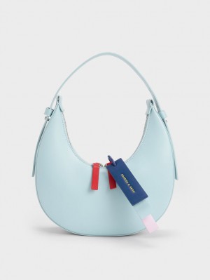 τσάντα hobo Charles And Keith Cockade Crescent μπλε | 61394-IQSH