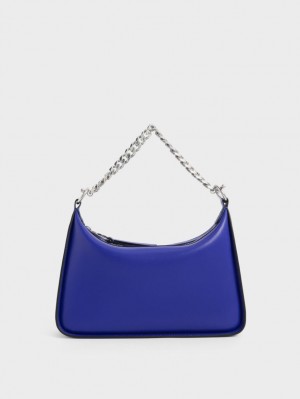 τσάντα hobo Charles And Keith Minta Chain-Link μπλε | 96841-KWBX