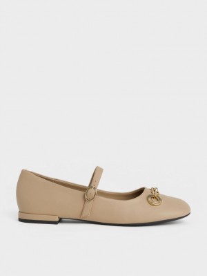 παπουτσια mary jane Charles And Keith Circle Chain-Link Μπεζ | 45861-DYXA