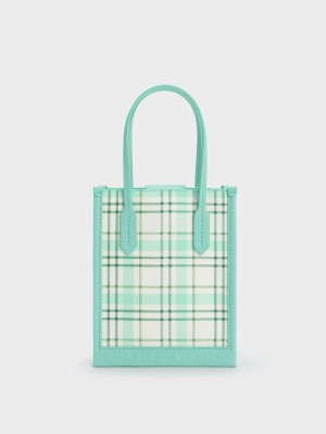 τσάντεσ tote Charles And Keith Checkered Geometric Πολύχρωμο | 19604-SODQ