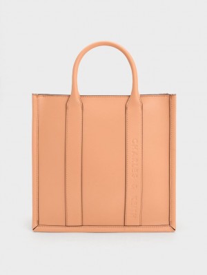 τσάντεσ tote Charles And Keith Clover Trapeze πορτοκαλι | 28706-DKUP
