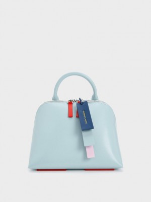 τσάντεσ tote Charles And Keith Cockade Bowling τυρκουάζ | 86735-QRFK