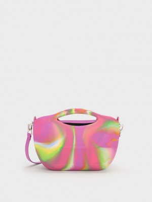 τσάντεσ tote Charles And Keith Cocoon Curved Handle Printed Πολύχρωμο | 10428-GKAY