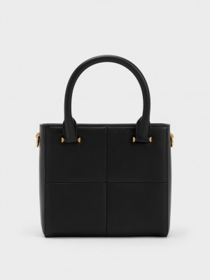 τσάντεσ tote Charles And Keith Georgette Square μαυρα | 59864-KICQ