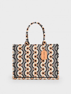 τσάντεσ tote Charles And Keith Jump Print Πολύχρωμο | 15287-KDJX