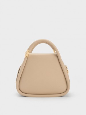 τσάντεσ tote Charles And Keith Lara Geometric Μπεζ | 50947-LCXR