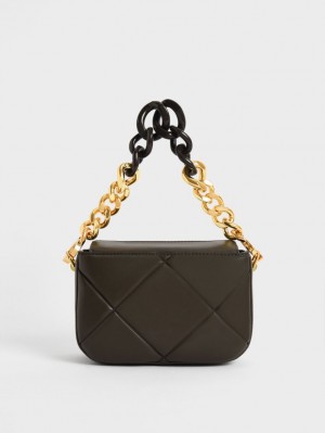 τσάντεσ tote Charles And Keith Mini Danika Χοντρός Chain Με Επένδυση μαυρα | 52083-WAQJ