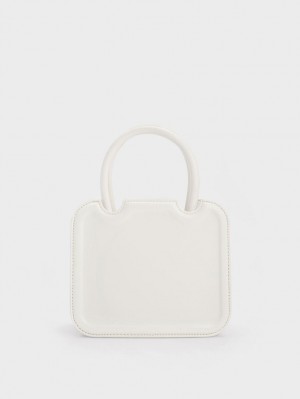 τσάντεσ tote Charles And Keith Perline Sculptural ασπρα | 76142-KRFY