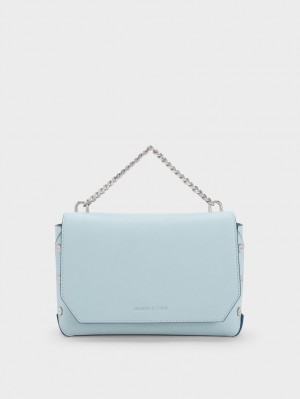 τσάντεσ tote Charles And Keith Screw Motif Front Flap μπλε | 45617-XAYF