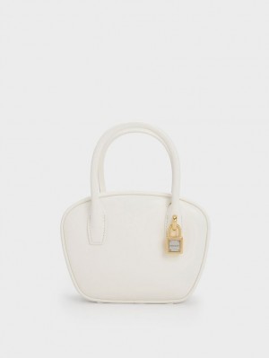 τσάντεσ tote Charles And Keith Suki Padlock ασπρα | 98436-RXFD