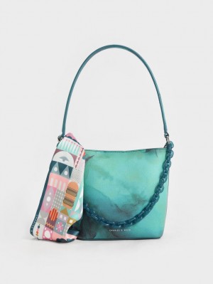 bucket bags Charles And Keith Alcott Scarf τυρκουάζ | 93140-BHGR