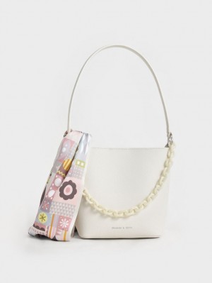bucket bags Charles And Keith Alcott Scarf κρέμα | 54687-ICZB
