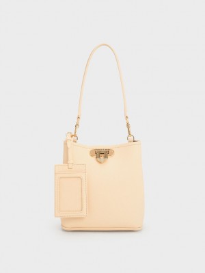 bucket bags Charles And Keith Alcott Μπεζ | 86307-EWIH