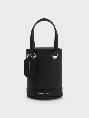 bucket bags Charles And Keith Avis Cylindrical μαυρα | 03145-PYUH