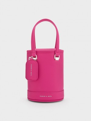 bucket bags Charles And Keith Avis Cylindrical φουξια | 69178-ECJF
