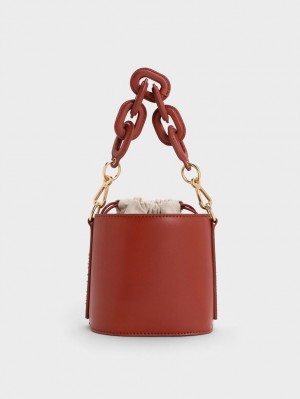 bucket bags Charles And Keith Catena σκούρο κοκκινα | 16934-GDBQ