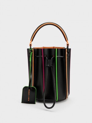 bucket bags Charles And Keith Clove Top Handle μαυρα | 93804-XIYW