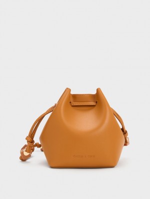 bucket bags Charles And Keith Cube Knotted πορτοκαλι | 31048-MRYL
