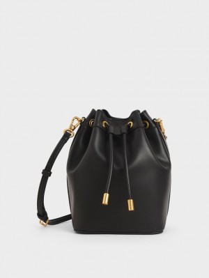 bucket bags Charles And Keith Drawstring μαυρα | 42639-YJVL