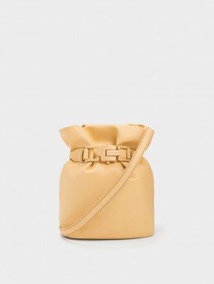 bucket bags Charles And Keith Dua Μπεζ | 92547-UAXK