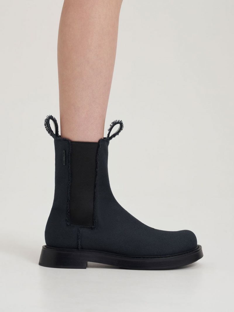 Chelsea Boots Charles And Keith Bryn Denim σκούρο μπλε | 29653-FHEA