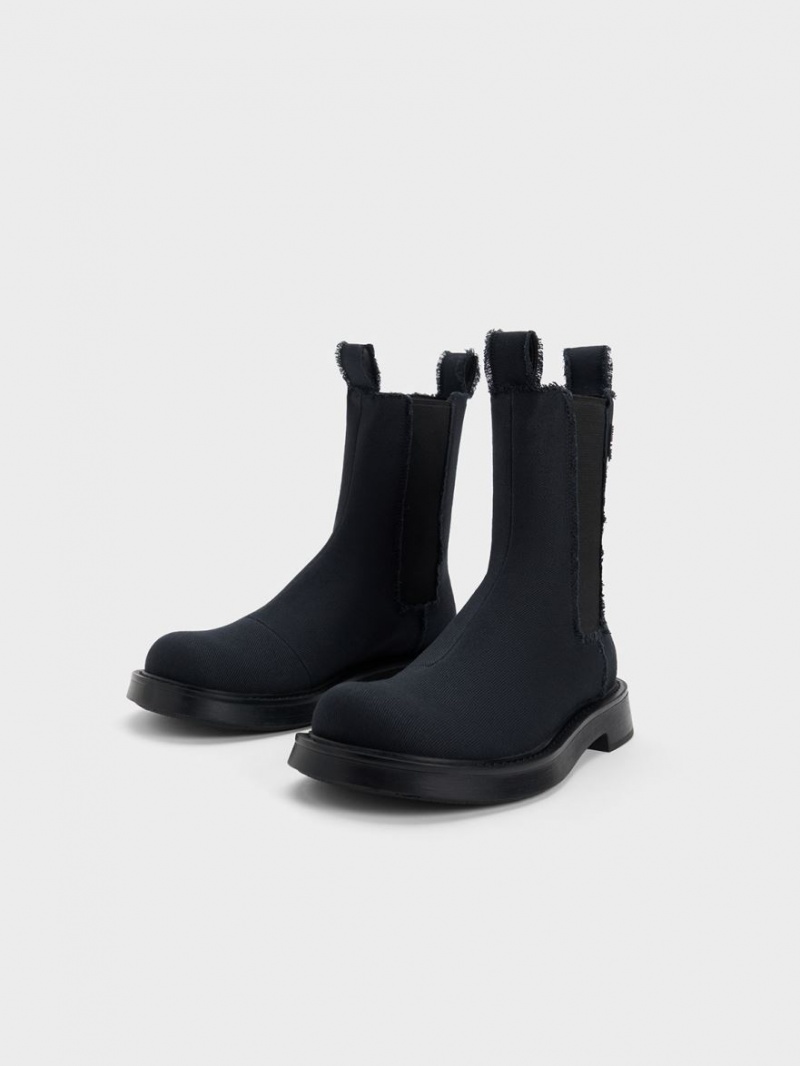 Chelsea Boots Charles And Keith Bryn Denim σκούρο μπλε | 29653-FHEA