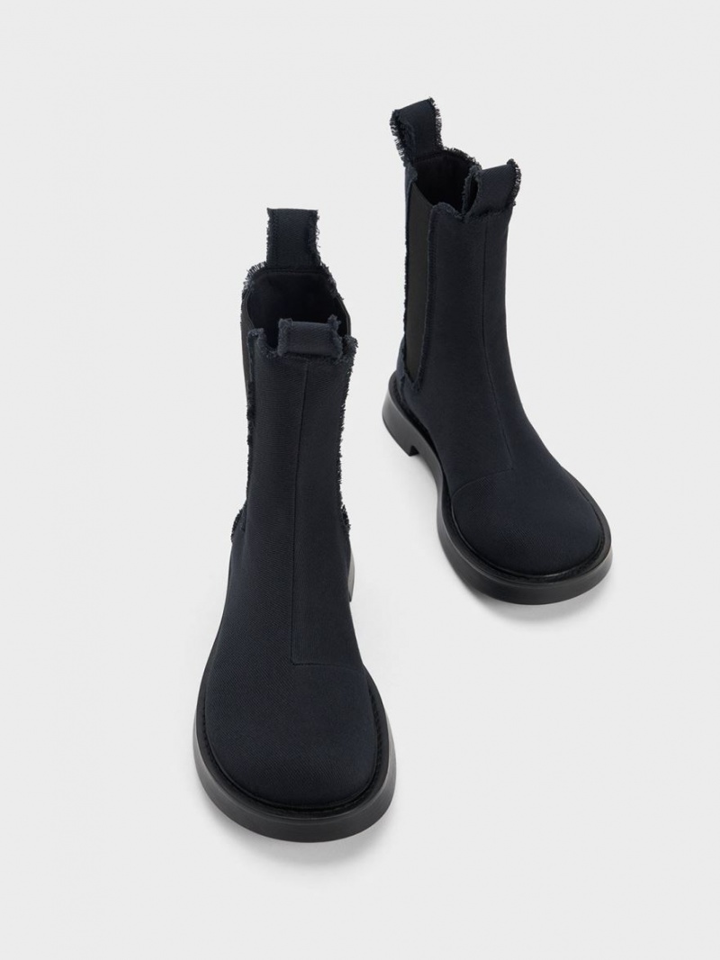 Chelsea Boots Charles And Keith Bryn Denim σκούρο μπλε | 29653-FHEA