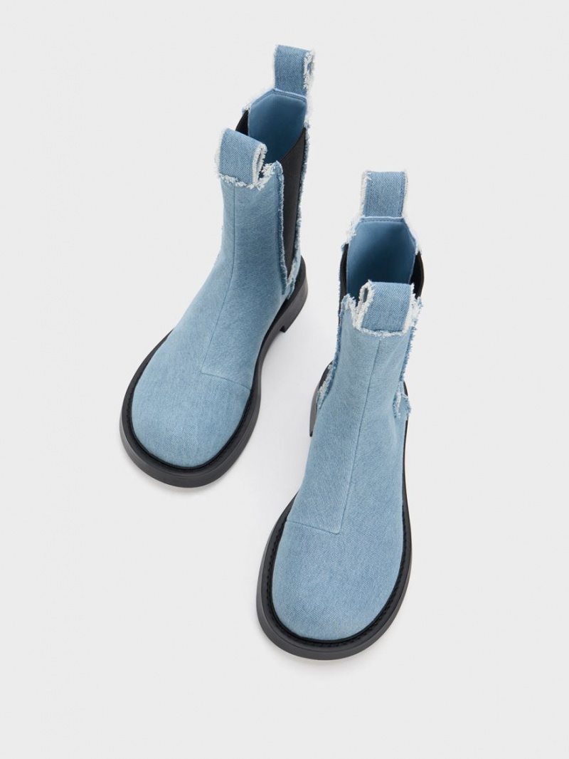 Chelsea Boots Charles And Keith Bryn Denim ανοιχτο μπλε | 28761-YGIS