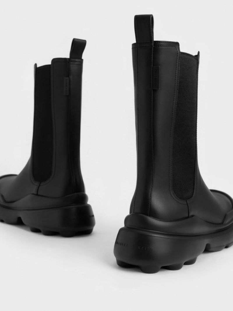 Chelsea Boots Charles And Keith Elba Round-toe μαυρα | 31502-NIEZ