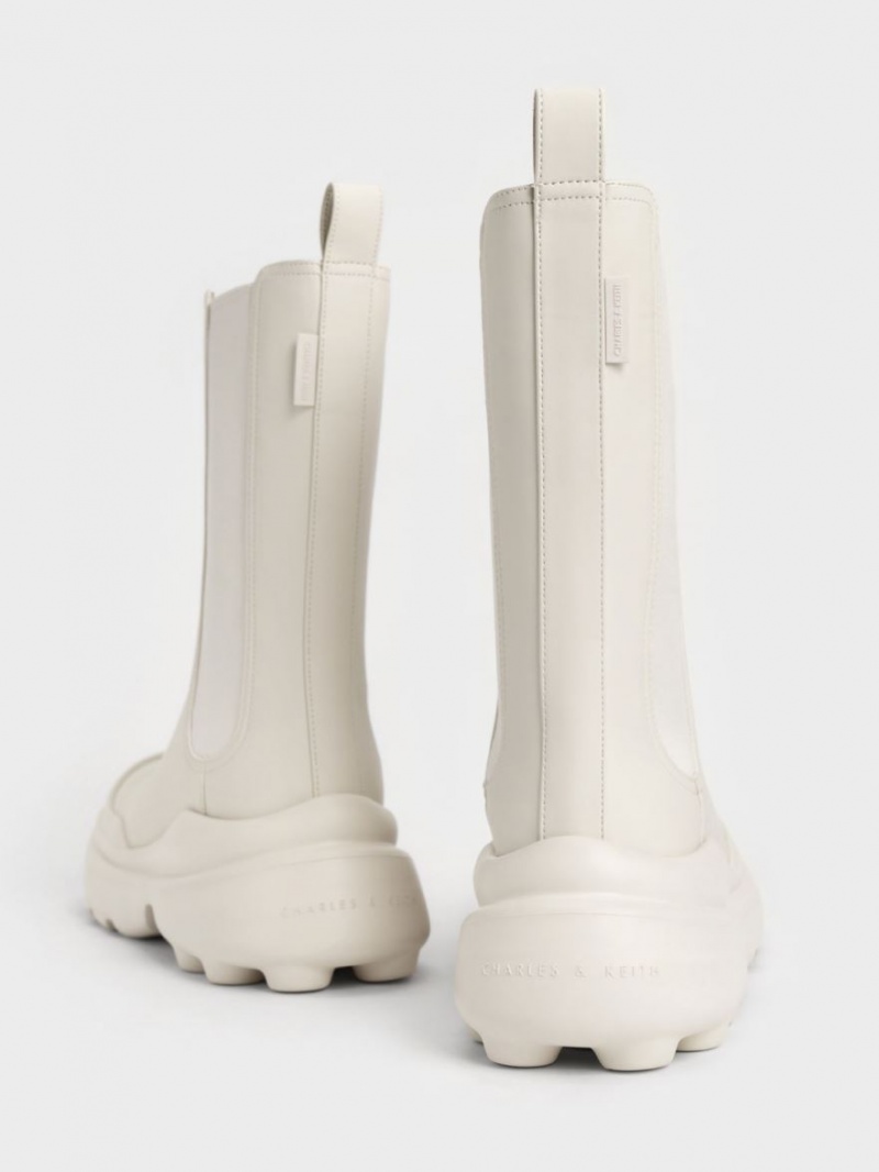 Chelsea Boots Charles And Keith Elba Round-toe ασπρα | 18975-WDGC