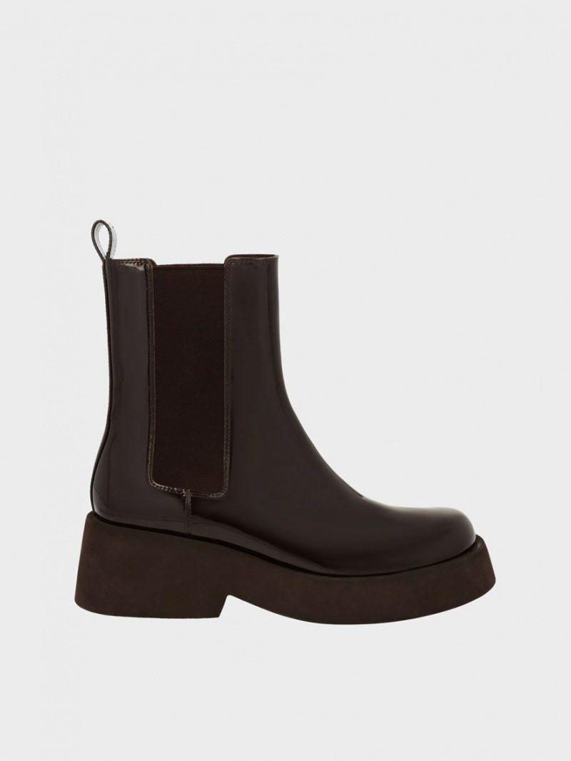 Chelsea Boots Charles And Keith Giselle λουστρινι καφε | 10248-JSMZ