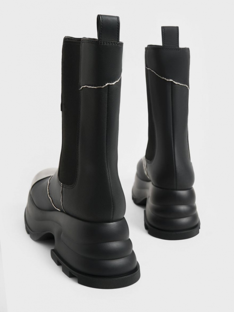 Chelsea Boots Charles And Keith Jules δερματινα μαυρα | 70192-VTEQ