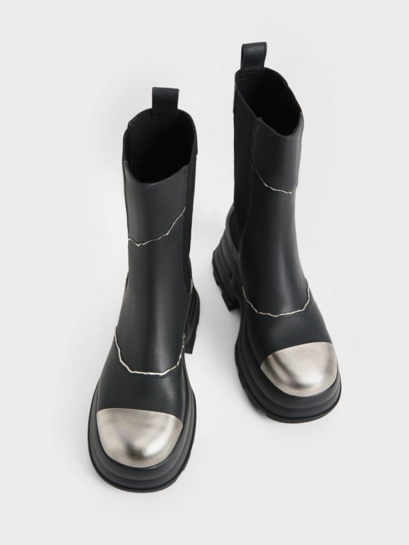 Chelsea Boots Charles And Keith Jules δερματινα μαυρα | 70192-VTEQ